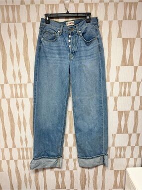 Etica Stanton wide leg relaxed cuff jeans 27 Anthropologie medium wash